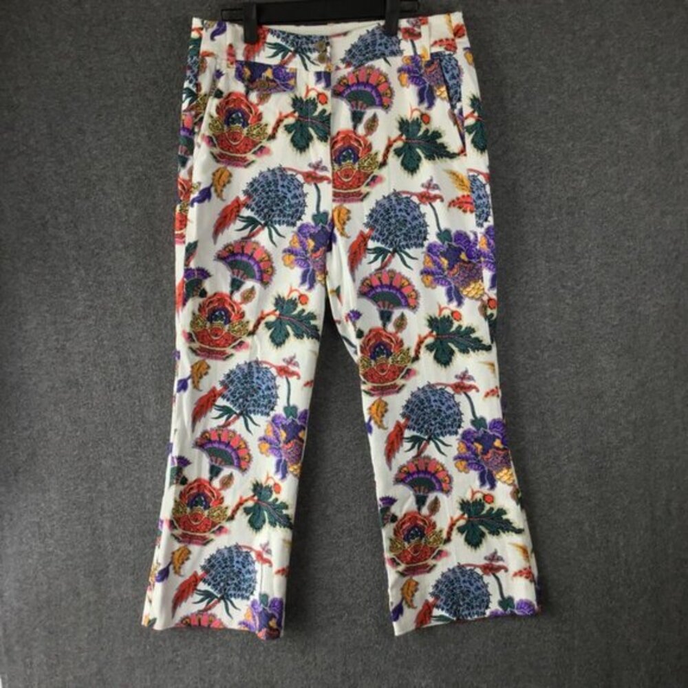 J.‎ Crew Re-Imagined Anderson Floral Textured Cropped Pants Sz 8